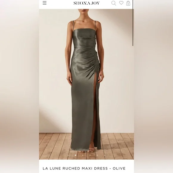 Shona Joy | Dresses | Nwt Shona Joy La Lune Ruched Maxi Dress Olive Size 4 | Poshmark Shona Joy | Dresses | Nwt Shona Joy La Lune Ruched Maxi Dress Olive Size 4 | Poshmark